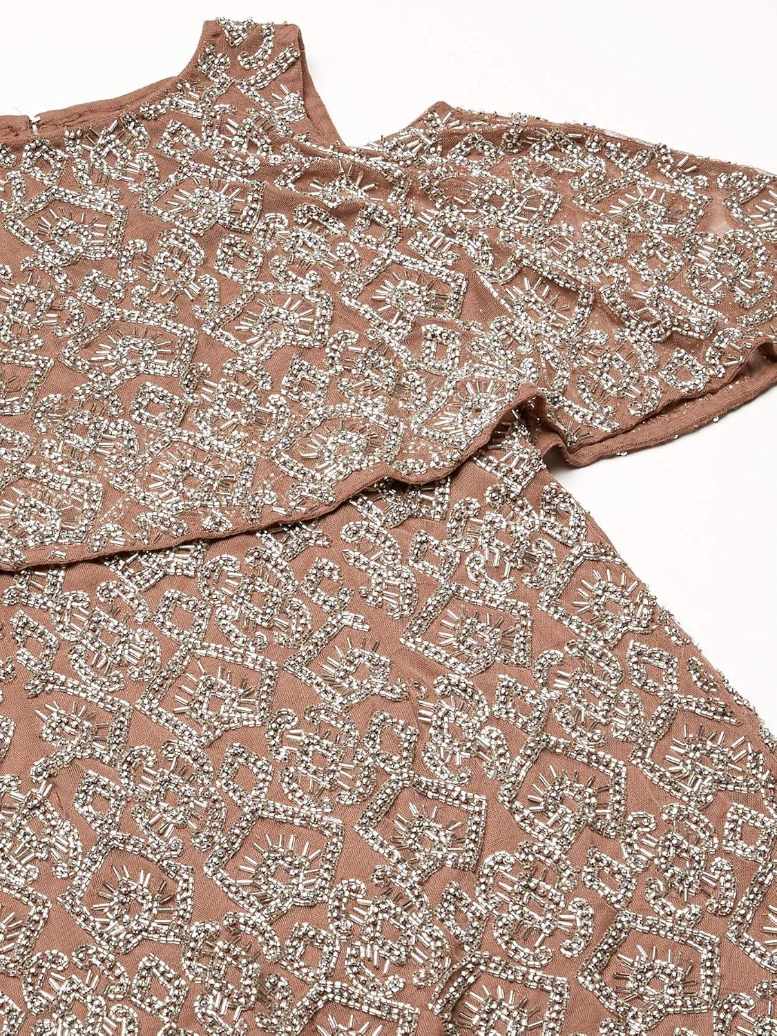 image:imageAidan Mattox Womens Beaded Cold Shoulder Cocktail DressMink