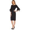 Adrianna Papell Knit Crepe Tiered Sleeve Dress(Black)