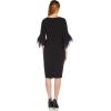 Adrianna Papell Knit Crepe Tiered Sleeve Dress(Black)