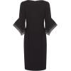 Adrianna Papell Knit Crepe Tiered Sleeve Dress(Black)