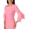 Adrianna Papell Knit Crepe Tiered Sleeve Dress(Cherry Blossom)