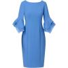 Adrianna Papell Knit Crepe Tiered Sleeve Dress(Cool Water)