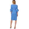Adrianna Papell Knit Crepe Tiered Sleeve Dress(Cool Water)