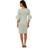 Adrianna Papell Knit Crepe Tiered Sleeve Dress(Icy Sage)
