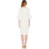 Adrianna Papell Knit Crepe Tiered Sleeve Dress(Ivory)