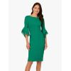 Adrianna Papell Knit Crepe Tiered Sleeve Dress(Radiant Emerald)