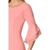Adrianna Papell Knit Crepe Tiered Sleeve Dress(Soft Coral)