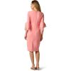 Adrianna Papell Knit Crepe Tiered Sleeve Dress(Soft Coral)