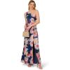 Adrianna Papell ONE Shoulder Chiffon Gown