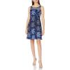 Adrianna Papell Womens Issn Tp Sleevless Fit N Flare(Blue/Multi)