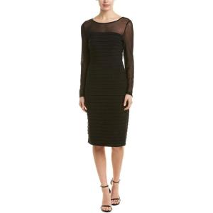 Adrianna Papell Women’s Matte Jersey Pintucked Dress(Black)