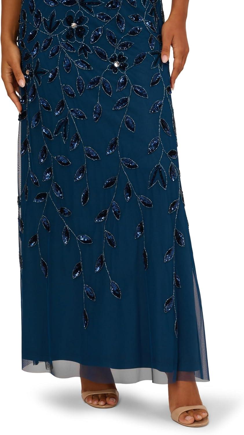 image:imageAdrianna Papell Embellished Mikado GownDeep Blue