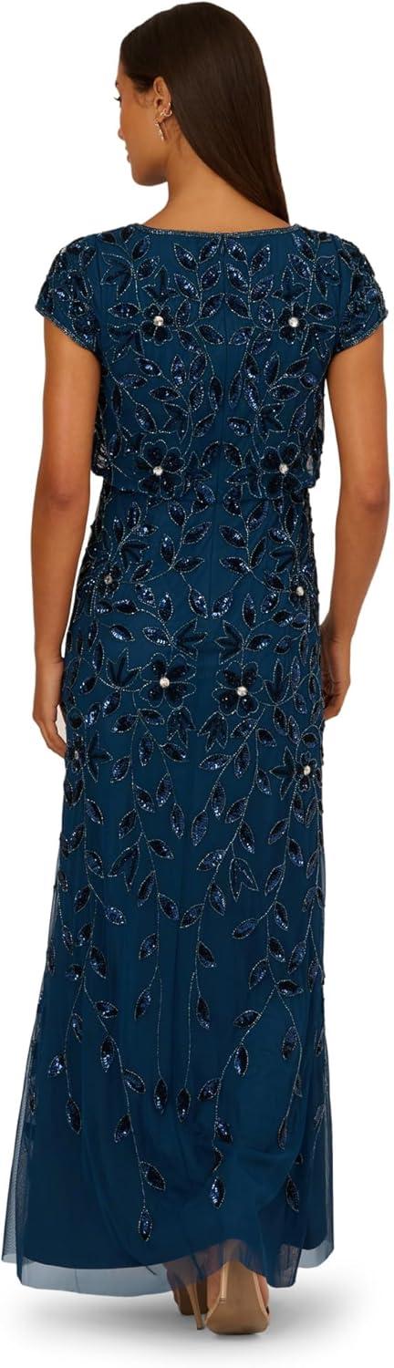 image:imageAdrianna Papell Embellished Mikado GownDeep Blue