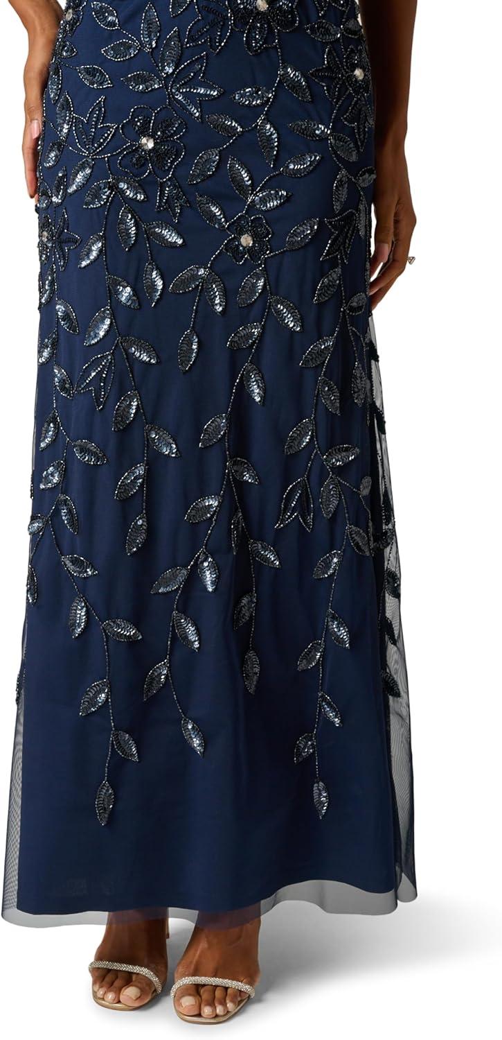 image:imageAdrianna Papell Embellished Mikado GownLightnavy