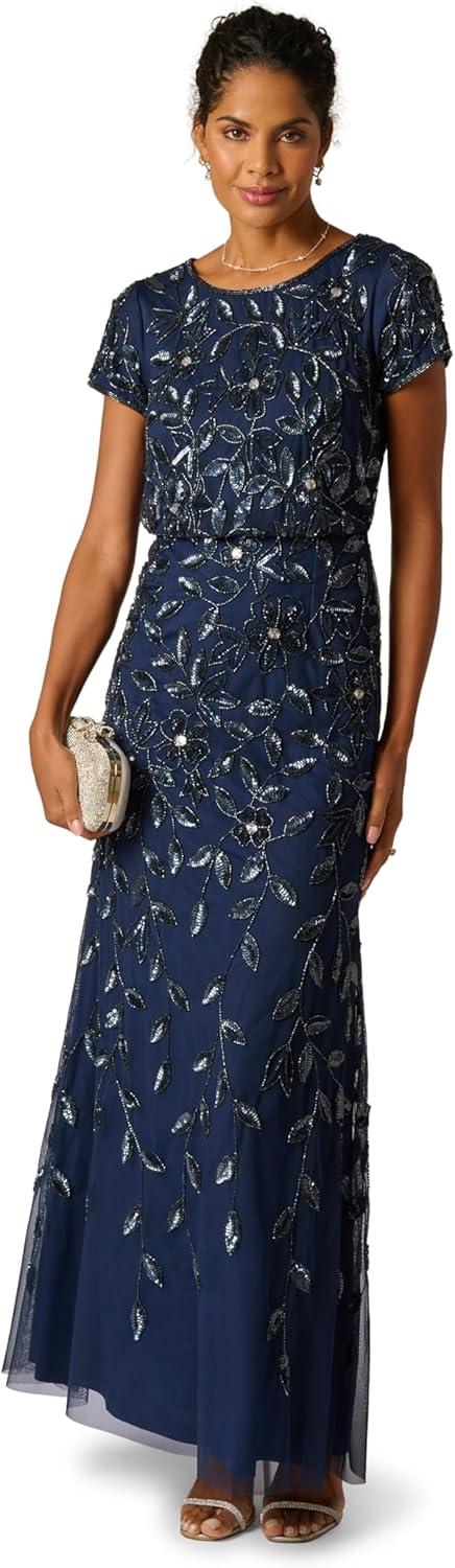 image:imageAdrianna Papell Embellished Mikado GownLightnavy