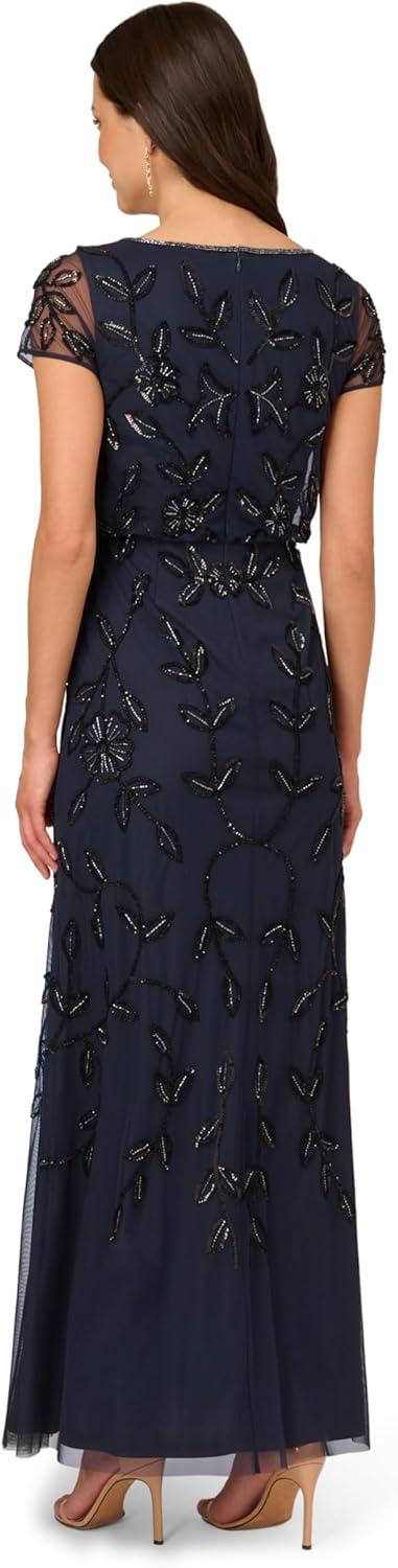 image:imageAdrianna Papell Embellished Mikado GownNavy Black