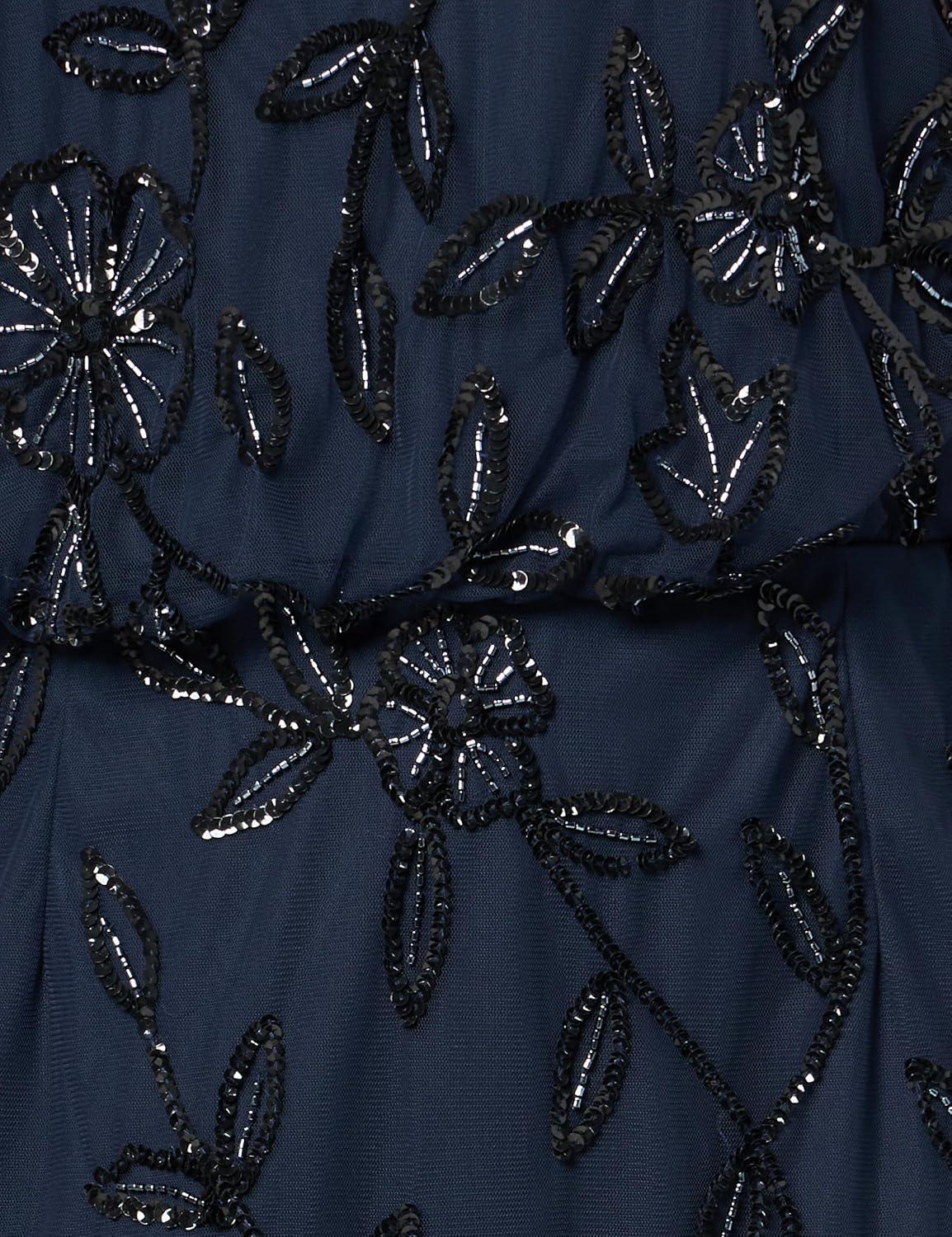 image:imageAdrianna Papell Embellished Mikado GownNavy Black