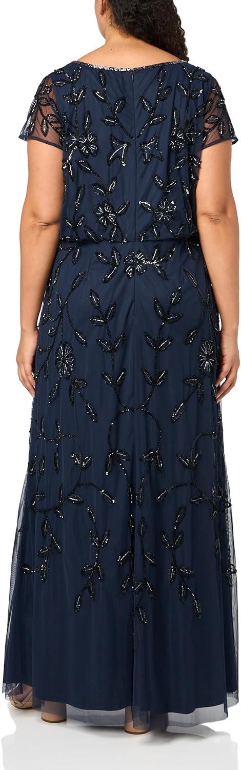 image:imageAdrianna Papell Embellished Mikado GownNavy Black