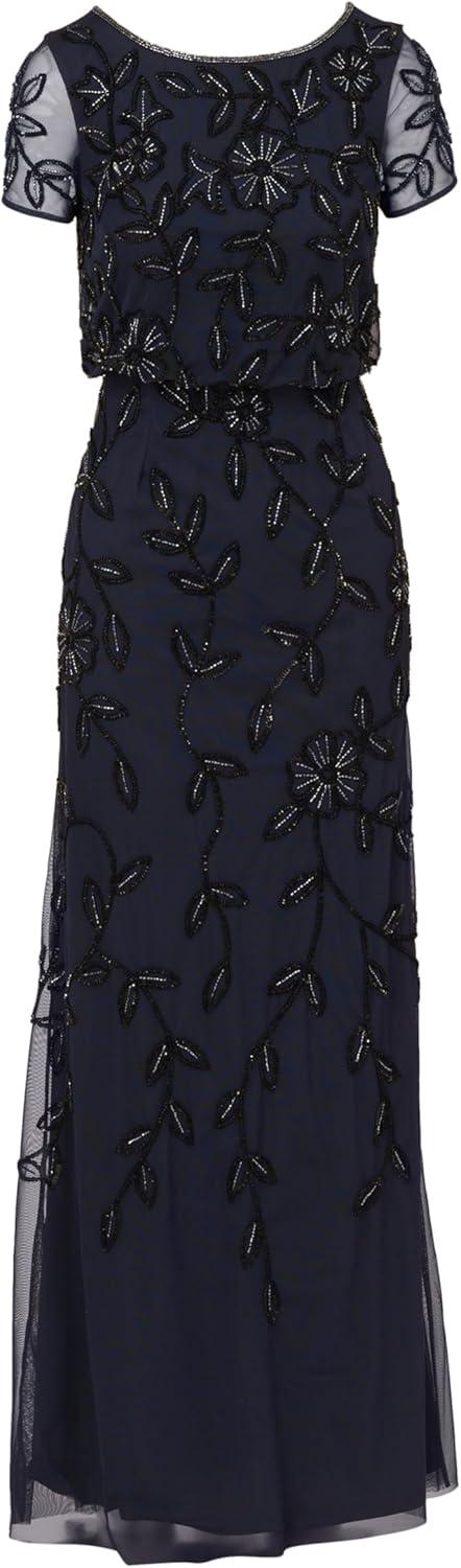 image:imageAdrianna Papell Embellished Mikado GownNavy Black