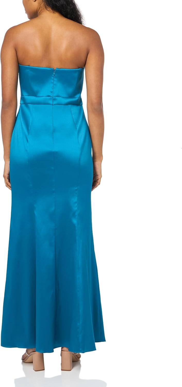 image:imageWomens Stretch Mikado Strapless GownDark Teal