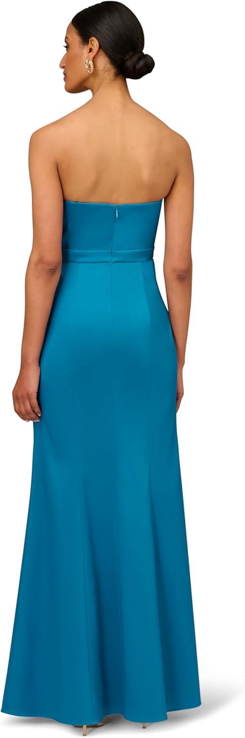 image:imageWomens Stretch Mikado Strapless GownDark Teal
