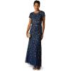 Adrianna Papell Embellished Mikado Gown(Lightnavy)
