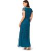 Adrianna Papell Embellished Mikado Gown(Teal Sapphire)