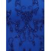 Adrianna Papell Womens Bead Mesh Godet Long Dress(Brilliant Sapphire)