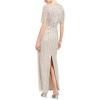 Adrianna Papell Women’s Beaded Column Gown(Marble)