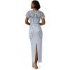 Adrianna Papell Women’s Beaded Flutter Gown(Glacier)