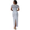 Adrianna Papell Women’s Beaded Flutter Gown(Glacier)