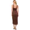Adrianna Papell Women’s Halter Crinkle Metallic Dress(Copper)