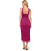 Adrianna Papell Women’s Halter Crinkle Metallic Dress(Magenta)