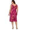 Adrianna Papell Women’s Plus Size Ruffle Neckline BIAS Dress, Raspberry Multi