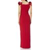Aidan Mattox Women’s Stretch Crepe Column Gown(Matador Red)