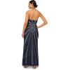 Aidan Mattox Womens V-Neck Halter Beaded Gown