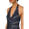 Aidan Mattox Womens V-Neck Halter Beaded Gown