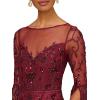 Womens Beaded Bell Cleeves Gown