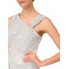 Women’s Pleated Foil Mermaid Gown(Silver)