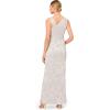 Women’s Pleated Foil Mermaid Gown(Silver)