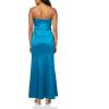 Women’s Stretch Mikado Strapless Gown(Dark Teal)