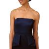 Women’s Stretch Mikado Strapless Gown(Navy)