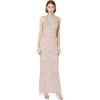 Adrianna Papell Women’s Floral Beaded Halter Dress(Dusted Petal)