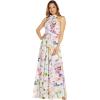 Adrianna Papell Women’s Floral Halter Gown(Ivory Multi)