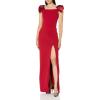 Aidan Mattox Women’s Stretch Crepe Column Gown(Matador Red)