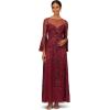 Womens Beaded Bell Cleeves Gown