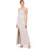 Women’s Pleated Foil Mermaid Gown(Silver)