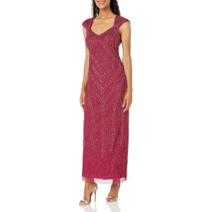 Adrianna Papell Women’s Beaded Column Gown(Magenta)