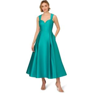 Adrianna Papell Women’s Sweetheart Mikado Ankle Dress(Exotic Jade)
