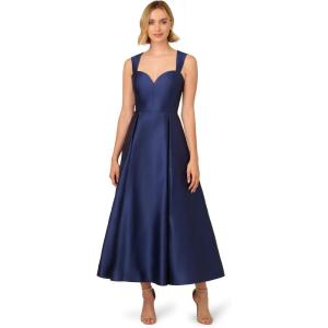 Adrianna Papell Women’s Sweetheart Mikado Ankle Dress(Light Navy)